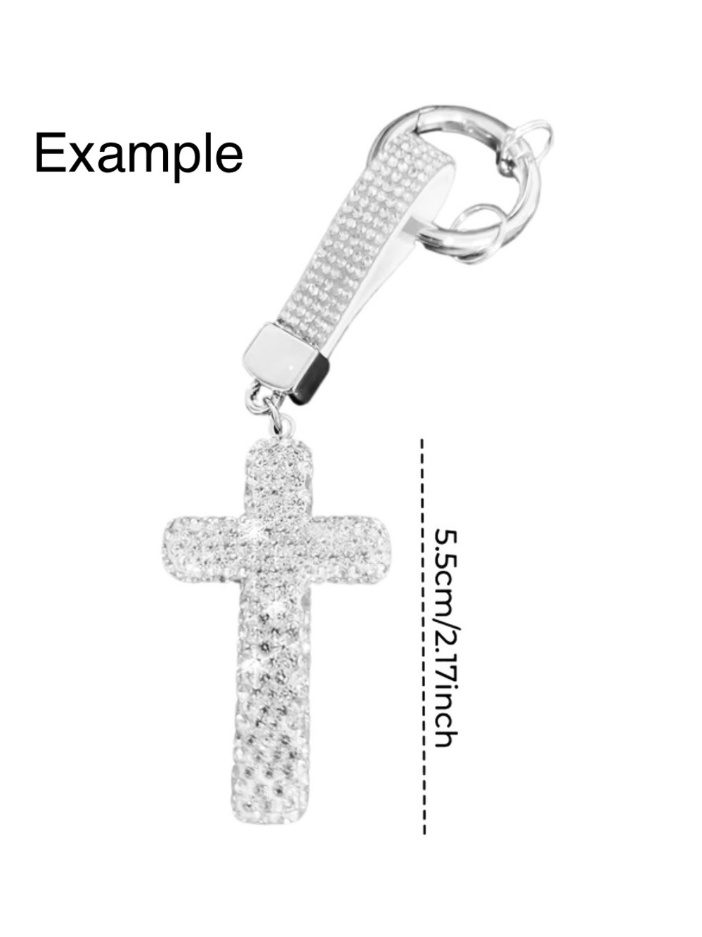 Turquoise Crystal Cross Keychain Key & Card Holder - Picture 2 of 2